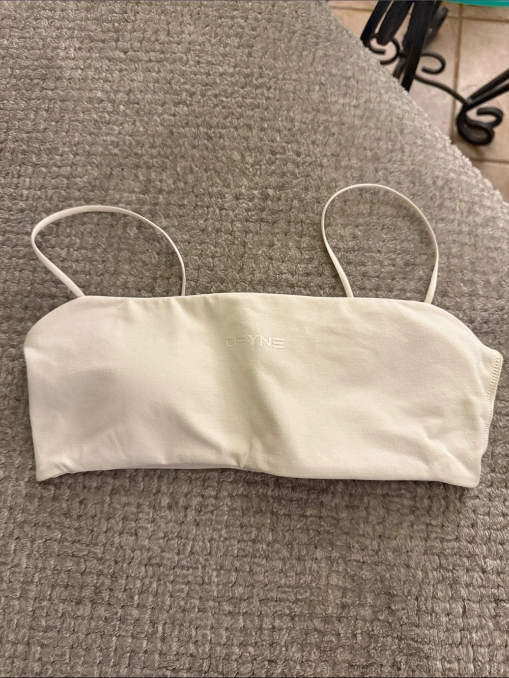 Dfyne Optic White Defy Strappy Sports Bra